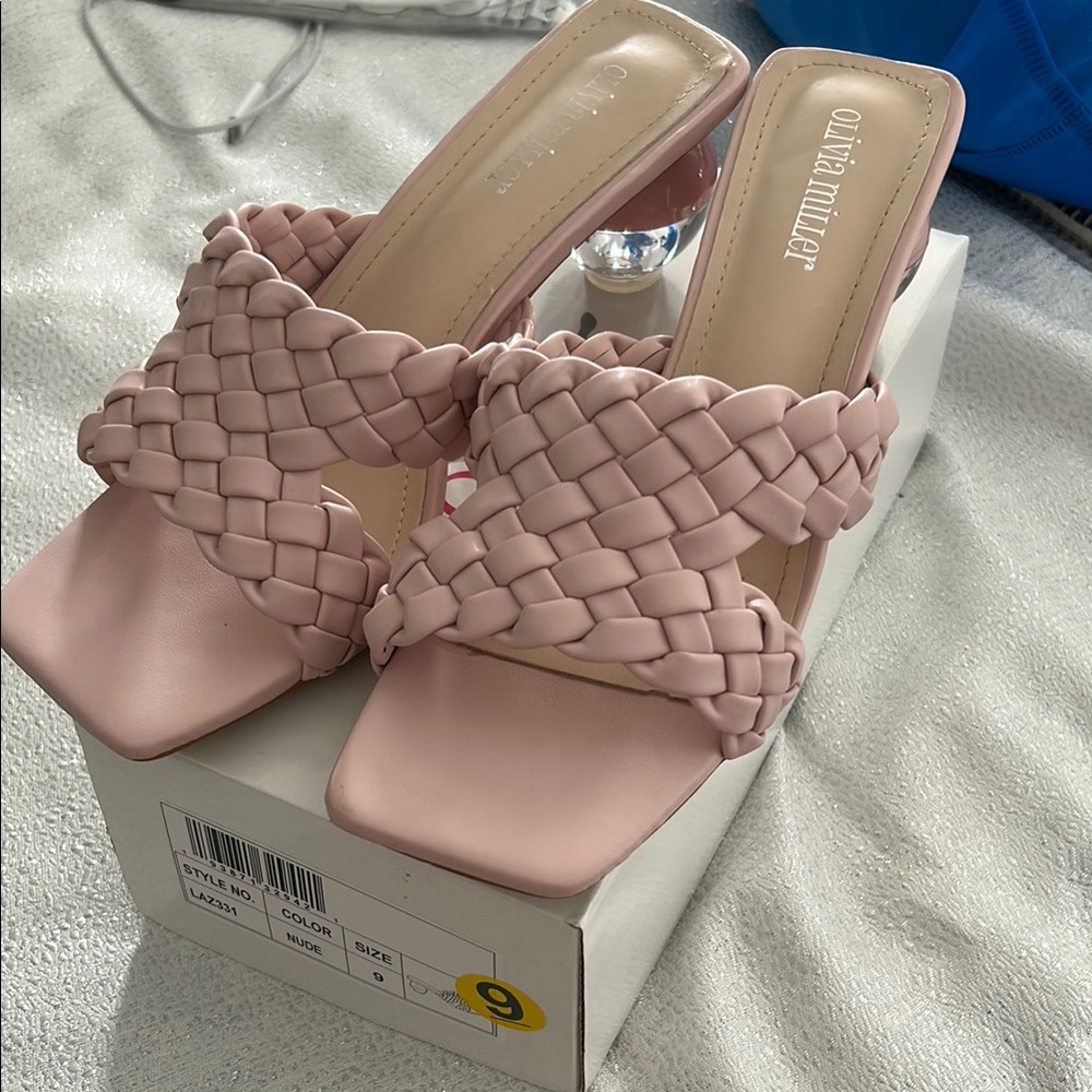 Olivia Miller Pink Braided Heels
